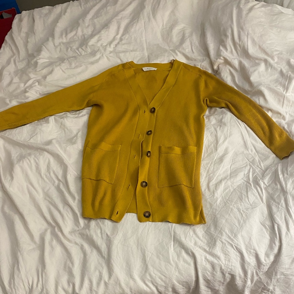 Yellow cardigan